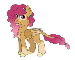 Size: 2500x2000 | Tagged: safe, artist:itstechtock, imported from derpibooru, oc, oc only, oc:hot spot, pegasus, pony, female, high res, magical gay spawn, mare, offspring, parent:trenderhoof, parent:zephyr breeze, parents:trenderbreeze, pencil, simple background, solo, tongue out, transparent background