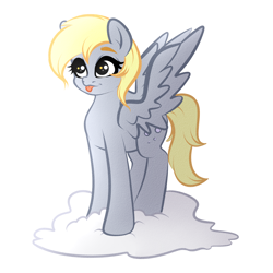 Size: 4000x4000 | Tagged: safe, artist:vetta, imported from derpibooru, derpy hooves, pegasus, pony, :p, cloud, on a cloud, simple background, solo, tongue out, white background