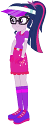 Size: 210x561 | Tagged: safe, artist:selenaede, artist:user15432, imported from derpibooru, sci-twi, twilight sparkle, human, equestria girls, base used, base:selenaede, belt, clothes, cutie mark, cutie mark on clothes, glasses, gloves, golf, hat, purple dress, purple hat, purple socks, shoes, sneakers, socks, solo, sports, sports outfit, sporty style