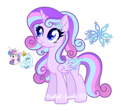 Size: 2320x2132 | Tagged: safe, artist:gloriaartist, artist:starflightsparkleyt, artist:starshade, imported from derpibooru, princess flurry heart, oc, oc:snowdrop, alicorn, base used, female, high res, magical lesbian spawn, mare, offspring, older, older flurry heart, parent:oc:snowdrop, parent:princess flurry heart, parents:canon x oc, simple background, transparent background