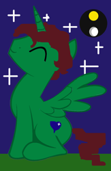 Size: 800x1229 | Tagged: safe, artist:kevan94, imported from derpibooru, oc, oc only, oc:kevan, alicorn, pony, alicorn oc, brown mane, brown tail, horn, solo, stars, wings