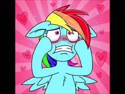 Size: 1440x1080 | Tagged: safe, imported from derpibooru, rainbow dash, pegasus, pony, blushing, nervous, sweat, sweatdrop