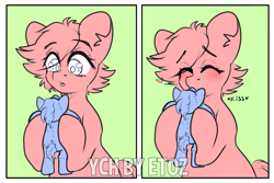 Size: 3000x2000 | Tagged: safe, artist:etoz, imported from derpibooru, oc, oc only, earth pony, pony, advertisement, auction, auction open, blushing, commission, eyebrows, female, generic pony, high res, kissing, mare, plushie, smiling, toy, ych example, ych sketch, your character here, your character here auction