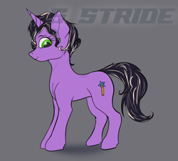 Size: 1714x1554 | Tagged: safe, artist:shade stride, imported from derpibooru, oc, oc only, oc:lavender sprout, pony, unicorn, full body, horn, looking down, simple background, solo, unicorn oc, watermark