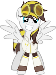 Size: 989x1319 | Tagged: safe, artist:pegasski, imported from derpibooru, oc, oc only, oc:ruffian, pegasus, pony, clothes, female, goggles, mare, simple background, solo, transparent background