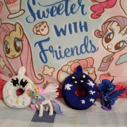 Size: 1544x1544 | Tagged: safe, artist:casquitos kawaii, imported from derpibooru, princess celestia, princess luna, alicorn, amigurumi, crochet, plushie, toy