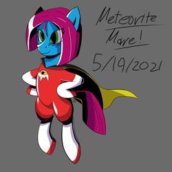 Size: 2850x2850 | Tagged: safe, artist:malixcrash, artist:megabyte1835, imported from derpibooru, oc, oc only, oc:meteorite mare, earth pony, pony, high res, power ponies, simple background, solo, superhero