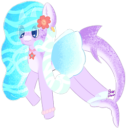 Size: 726x739 | Tagged: safe, artist:pasteldraws, imported from derpibooru, original species, pony, shark, shark pony, clothes, freckles, jewelry, necklace, redesign, simple background, skirt, solo, transparent background