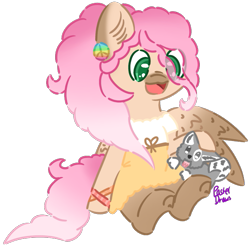 Size: 693x682 | Tagged: safe, artist:pasteldraws, imported from derpibooru, dog, pegasus, pony, clothes, dress, ponytail, redesign, simple background, solo, transparent background, wristband