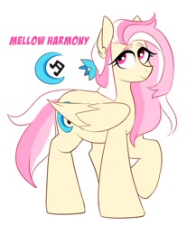 Size: 848x1022 | Tagged: safe, artist:redxbacon, imported from derpibooru, oc, oc only, oc:mellow harmony, pegasus, pony, pegasus oc, solo, wings