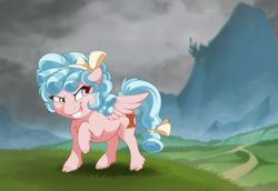 Size: 3299x2266 | Tagged: safe, artist:denny vixie, artist:dvixie, imported from derpibooru, cozy glow, pegasus, pony, canterlot, commission, commissioner:reversalmushroom, evil grin, female, filly, grin, high res, smiling, solo