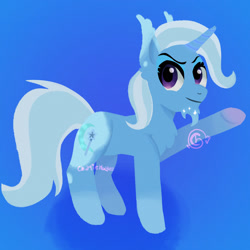 Size: 2048x2048 | Tagged: safe, artist:charliehayesz, imported from derpibooru, trixie, goat, pony, alternate universe, female, headcanon, high res, implied rule 63, implied transgender, simple background, solo, trans female, trans trixie, transgender