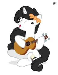 Size: 1280x1651 | Tagged: safe, artist:princessmoonsilver, imported from derpibooru, oc, oc only, oc:julieth gaws, pony, unicorn, base used, female, guitar, mare, musical instrument, simple background, solo, transparent background