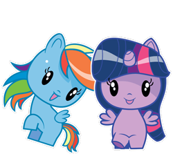 Size: 555x495 | Tagged: safe, imported from derpibooru, rainbow dash, twilight sparkle, alicorn, pegasus, pony, cutie mark crew, simple background, toy, transparent background, twilight sparkle (alicorn), vector, white outline