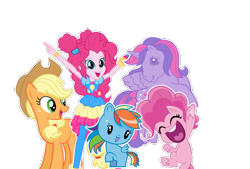 Size: 960x650 | Tagged: artist needed, safe, imported from derpibooru, applejack, pinkie pie, rainbow dash, twilight sparkle, alicorn, earth pony, human, pegasus, pony, equestria girls, equestria girls series, friendship is magic, my little pony: pony life, applejack's hat, cowboy hat, cutie mark crew, eyes closed, g1, g4, g4 to g1, g4.5, generation leap, hat, music festival outfit, open mouth, pony life, simple background, toy, transparent background, twilight sparkle (alicorn), vector, white background