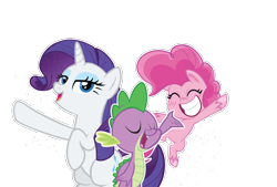 Size: 960x650 | Tagged: artist needed, safe, imported from derpibooru, pinkie pie, rarity, spike, dragon, earth pony, pony, unicorn, all bottled up, my little pony: pony life, the crystal empire, best friends until the end of time, bipedal, eyes closed, female, g4.5, looking at you, male, open mouth, pony life, simple background, singing, the failure song, transparent background, trio, vector, white outline