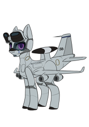 Size: 896x1280 | Tagged: safe, artist:andromailus, oc, oc only, oc:sightseer, original species, plane pony, pony, awacs, e-3 sentry, female, goggles, plane, purple eyes, simple background, solo, transparent background
