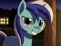 Size: 800x600 | Tagged: safe, artist:rangelost, imported from derpibooru, minuette, pony, unicorn, cyoa:d20 pony, bust, female, looking at you, mare, night, night sky, pixel art, sky, solo