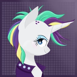 Size: 1600x1600 | Tagged: safe, artist:shamone, imported from derpibooru, rarity, pony, unicorn, alternate hairstyle, bust, female, mare, portrait, profile, punk, raripunk, solo