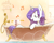 Size: 2022x1598 | Tagged: safe, artist:fuyugi, artist:nendo, imported from derpibooru, rarity, pony, unicorn, bath, bathroom, bathtub, claw foot bathtub, eyes closed, faucet, female, mare, music notes, shelf, singing, solo, steam, towel, water, wet, wet mane