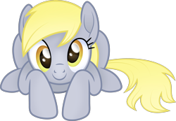 Size: 5000x3459 | Tagged: safe, artist:negatif22, imported from derpibooru, part of a set, derpy hooves, pegasus, pony, cute, derpabetes, female, imminent pounce, looking at you, lying down, mare, prone, simple background, smiling, transparent background, vector