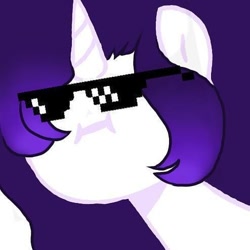 Size: 494x494 | Tagged: safe, artist:_goddesskatie_, imported from derpibooru, oc, oc only, pony, unicorn, :i, bust, female, horn, mare, simple background, solo, sunglasses, unicorn oc, white background