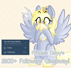 Size: 600x575 | Tagged: safe, artist:nyanpegasus, imported from derpibooru, derpy hooves, pegasus, pony, best pony, best princess, female, hoof shoes, mare, milestone, princess derpy, solo, spread wings, wings