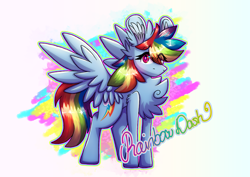 Size: 4093x2894 | Tagged: safe, alternate version, artist:xneodrago, imported from derpibooru, rainbow dash, pegasus, pony, abstract background, blushing, chest fluff, ear fluff, eyelashes, female, mare, solo, wings