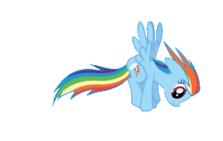 Size: 680x429 | Tagged: safe, imported from derpibooru, rainbow dash, pegasus, pony, animated, blinking, female, flapping wings, flying, gif, mare, pixel art, simple background, solo, sprite, transparent background, windswept mane, wing flap