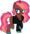 Size: 1509x1663 | Tagged: safe, artist:kurosawakuro, imported from derpibooru, oc, oc only, pony, unicorn, base used, clothes, colored hooves, female, jacket, magical lesbian spawn, mare, offspring, parent:sunset shimmer, parent:tempest shadow, parents:tempestshimmer, simple background, solo, transparent background