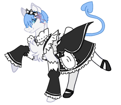 Size: 887x765 | Tagged: safe, alternate version, artist:agdapl, imported from derpibooru, pony, base used, crossover, ponified, raised hoof, re:zero, simple background, smiling, solo, species swap, transparent background