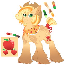 Size: 3000x3000 | Tagged: safe, artist:gingygin, imported from derpibooru, applejack, pony, alternate design, high res, solo