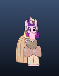Size: 940x1200 | Tagged: safe, artist:platinumdrop, imported from derpibooru, princess cadance, pony, clothes, dress, gown, gradient background, labyrinth, labyrinth (movie), request, simple background, solo