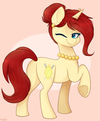 Size: 993x1200 | Tagged: safe, artist:higgly-chan, imported from derpibooru, oc, oc only, oc:golden brooch, pony, unicorn, female, horn, solo, unicorn oc