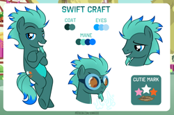 Size: 1200x798 | Tagged: safe, artist:jennieoo, imported from derpibooru, oc, oc only, oc:swift craft, earth pony, pony, crossed arms, crossed hooves, crossed legs, show accurate, solo