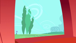 Size: 1280x720 | Tagged: safe, imported from derpibooru, screencap, bridle gossip, season 1, background, cloud, day, golden oaks library, no pony, ponyville, scenic ponyville, tree, window