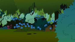 Size: 1280x720 | Tagged: safe, imported from derpibooru, screencap, bridle gossip, season 1, background, bush, everfree forest, no pony, poison joke, scenic ponyville, tree