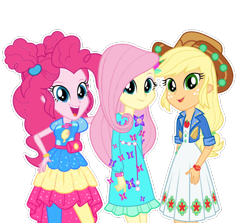 Size: 555x495 | Tagged: artist needed, safe, imported from derpibooru, applejack, fluttershy, pinkie pie, human, equestria girls, equestria girls series, cowboy hat, female, hat, looking at you, music festival outfit, open mouth, simple background, smiling, smiling at you, transparent background, trio, trio female, vector, white outline