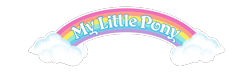 Size: 670x200 | Tagged: safe, imported from derpibooru, cloud, g1, g4, g4 to g1, generation leap, logo, my little pony logo, no pony, rainbow, simple background, transparent background, white outline