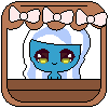 Size: 101x100 | Tagged: safe, artist:squishyc00kie, imported from derpibooru, oc, oc:fleurbelle, animated, blinking, bow, gif, pixel art, shop