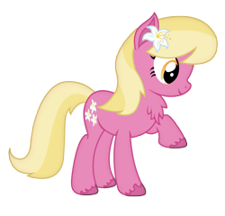 Size: 2933x2817 | Tagged: safe, artist:third uncle, artist:three uncle, imported from derpibooru, lily, lily valley, earth pony, pony, chest fluff, female, flower, flower in hair, high res, mare, simple background, smiling, solo, transparent background