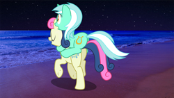 Size: 1366x768 | Tagged: safe, artist:mundschenk85, edit, imported from derpibooru, bon bon, lyra heartstrings, sweetie drops, earth pony, pony, unicorn, comic:all in good fun, beach, eyes closed, female, irl, lesbian, lyra riding bon bon, lyrabon, night, open mouth, photo, ponies in real life, ponies riding ponies, riding, shipping, show accurate, smiling, starry sky, stars, underhoof, vector