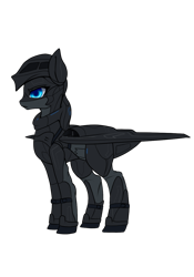 Size: 896x1280 | Tagged: safe, artist:andromailus, oc, oc only, oc:spirit of ice, original species, plane pony, pony, b-2 spirit, blue eyes, female, plane, simple background, solo, transparent background