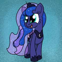 Size: 2000x2000 | Tagged: safe, artist:dafiltafish, imported from derpibooru, princess luna, alicorn, pony, female, happy, mare, solo