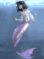 Size: 3000x4000 | Tagged: safe, artist:lili-tti, imported from derpibooru, mermaid, merman, siren, equestria girls, commission, equestria girls-ified, fins, fish tail, jewelry, kellin quinn, male, necklace, scales, sleeping with sirens, solo, underwater