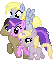Size: 55x60 | Tagged: safe, artist:creshosk, imported from derpibooru, amethyst star, derpy hooves, dinky hooves, doctor whooves, sparkler, time turner, earth pony, pegasus, pony, unicorn, animated, family, female, filly, flying, gif, loop, male, mare, pixel art, simple background, stallion, transparent background, true res pixel art, walking