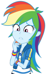 Size: 1888x3028 | Tagged: safe, artist:sketchmcreations, imported from derpibooru, rainbow dash, equestria girls, equestria girls series, holidays unwrapped, spoiler:eqg series (season 2), clothes, concerned, dashing through the mall, female, frown, geode of super speed, high res, hoodie, magical geodes, simple background, solo, transparent background, vector