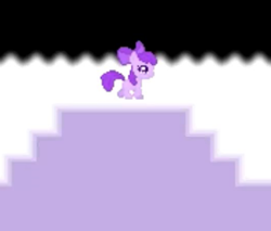 Size: 307x262 | Tagged: safe, imported from derpibooru, apple bloom, earth pony, pony, 8-bit, apples everywhere, bow, creepypasta, female, filly, game, hair bow, lavender town