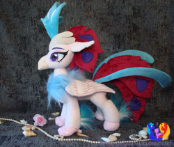 Size: 2731x2304 | Tagged: safe, artist:1stastrastudio, imported from derpibooru, queen novo, classical hippogriff, hippogriff, my little pony: the movie, high res, irl, jewelry, necklace, pearl necklace, photo, plushie, seashell, solo