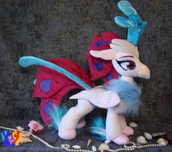 Size: 2561x2269 | Tagged: safe, artist:1stastrastudio, imported from derpibooru, queen novo, classical hippogriff, hippogriff, my little pony: the movie, high res, irl, jewelry, necklace, pearl necklace, photo, plushie, seashell, solo